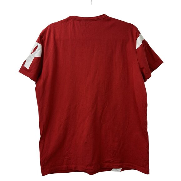 Moncler Maglia T-Shirt Big Diagonal Logo Red White Mens Size XL - Picture 2 of 15